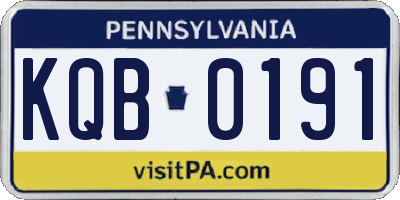 PA license plate KQB0191