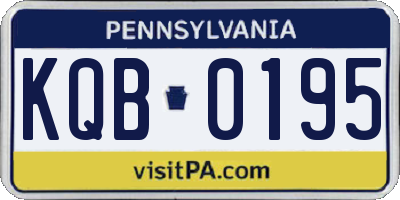 PA license plate KQB0195