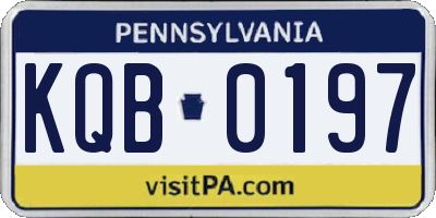 PA license plate KQB0197
