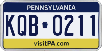 PA license plate KQB0211