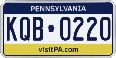 PA license plate KQB0220