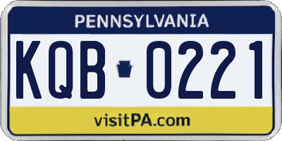 PA license plate KQB0221