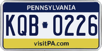 PA license plate KQB0226