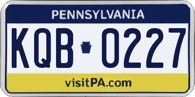 PA license plate KQB0227