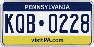 PA license plate KQB0228