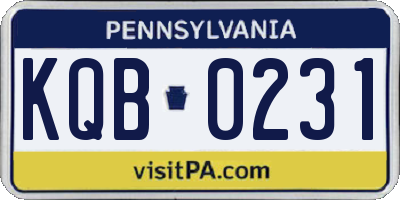 PA license plate KQB0231
