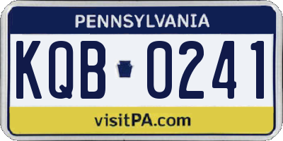 PA license plate KQB0241