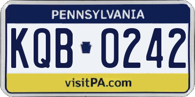 PA license plate KQB0242