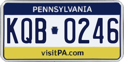 PA license plate KQB0246