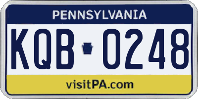 PA license plate KQB0248