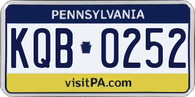 PA license plate KQB0252