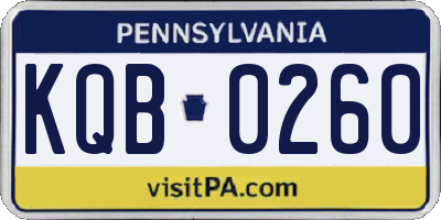 PA license plate KQB0260