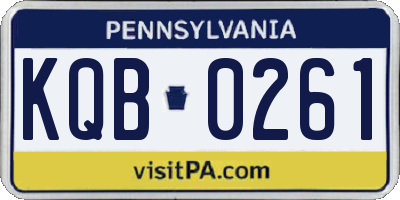 PA license plate KQB0261