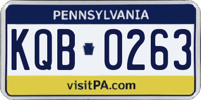 PA license plate KQB0263