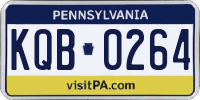 PA license plate KQB0264