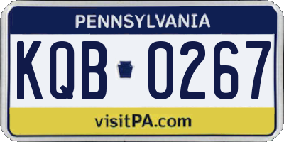 PA license plate KQB0267