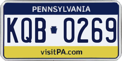 PA license plate KQB0269