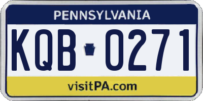 PA license plate KQB0271