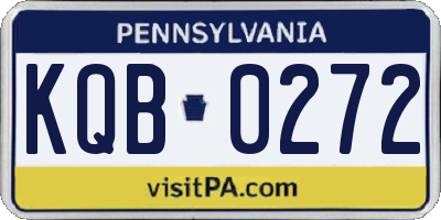 PA license plate KQB0272