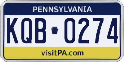 PA license plate KQB0274