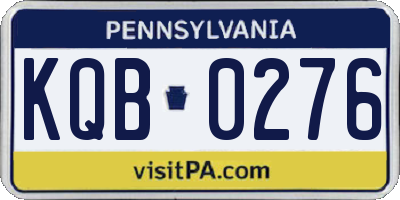 PA license plate KQB0276