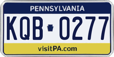 PA license plate KQB0277