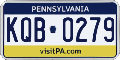 PA license plate KQB0279