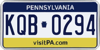 PA license plate KQB0294