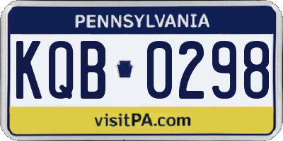PA license plate KQB0298