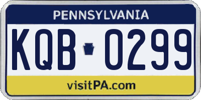PA license plate KQB0299
