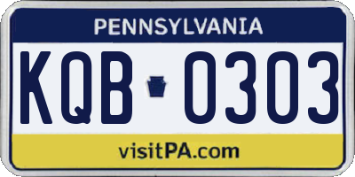 PA license plate KQB0303