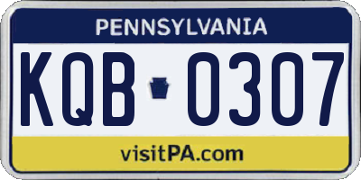 PA license plate KQB0307