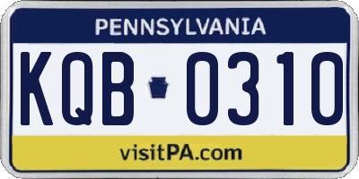 PA license plate KQB0310