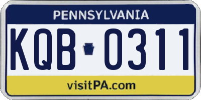 PA license plate KQB0311