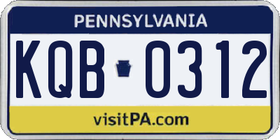PA license plate KQB0312