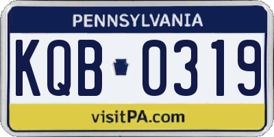 PA license plate KQB0319