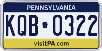 PA license plate KQB0322