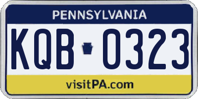 PA license plate KQB0323