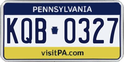 PA license plate KQB0327