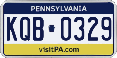 PA license plate KQB0329