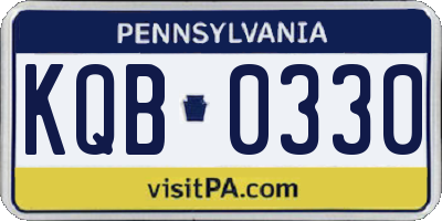 PA license plate KQB0330