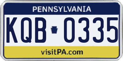 PA license plate KQB0335