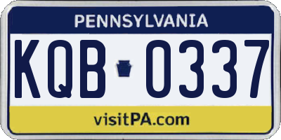 PA license plate KQB0337