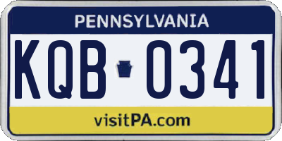 PA license plate KQB0341