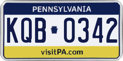 PA license plate KQB0342
