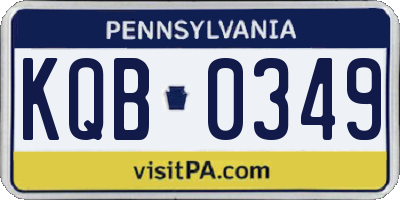 PA license plate KQB0349