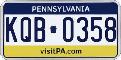 PA license plate KQB0358
