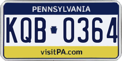 PA license plate KQB0364