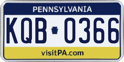 PA license plate KQB0366