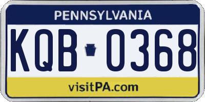 PA license plate KQB0368
